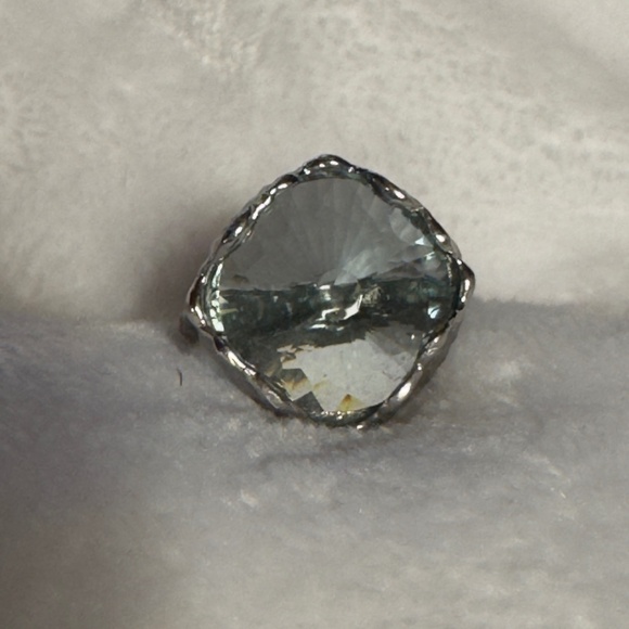 Bora Jewelry - Bora Handcrafted Jewelry Textured Sterling Ring Topaz? Size 6.5